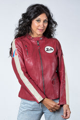 Amanda 24H Le Mans Red Racing Leather Jacket for Women
